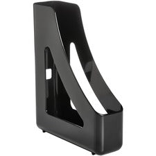 Deflecto AntiMicrobial Magazine File Black - Polystyrene - 1 Each