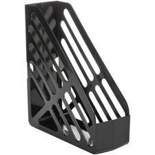Deflecto AntiMicrobial Jumbo Magazine File Black - Polystyrene - 1 Each