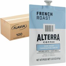 Alterra Freshpack French Roast Coffee Compatible with Flavia Aroma, Flavia Barista, FLAVIA Creation 600, Flavia Creation 500, Flavia Creation 200, Flavia Creation 150, Flavia Creation 300 - Dark - Freshpack - 100 / Carton