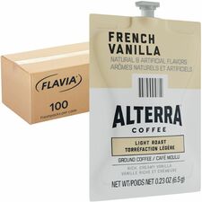 Alterra Freshpack French Vanilla Coffee Compatible with Flavia Aroma, Flavia Barista, FLAVIA Creation 600, Flavia Creation 500, Flavia Creation 200, Flavia Creation 150, Flavia Creation 300 - Medium - Freshpack - 100 / Carton