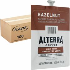 Alterra Freshpack Hazelnut Coffee Compatible with Flavia Aroma, Flavia Barista, FLAVIA Creation 600, Flavia Creation 500, Flavia Creation 200, Flavia Creation 150, Flavia Creation 300 - Medium - Freshpack - 100 / Carton