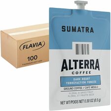 Alterra Freshpack Sumatra Coffee Compatible with Flavia Aroma, Flavia Barista, FLAVIA Creation 600, Flavia Creation 500, Flavia Creation 200, Flavia Creation 150, Flavia Creation 300 - Dark - Freshpack - Sumatra - 100 / Carton