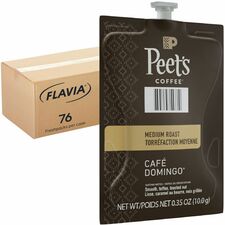 Peet's Freshpack Cafe Domingo Coffee Compatible with Flavia Aroma, Flavia Barista, FLAVIA Creation 600, Flavia Creation 500, Flavia Creation 200, Flavia Creation 150, Flavia Creation 300 - Medium - Freshpack - Cafe Domingo - 76 / Carton