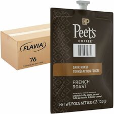 Peet's Freshpack French Roast Coffee Compatible with Flavia Aroma, Flavia Barista, FLAVIA Creation 600, Flavia Creation 500, Flavia Creation 200, Flavia Creation 150, Flavia Creation 300 - Dark - Freshpack - French Roast - 76 / Carton