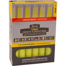 So-Mine Serve Jumbo Liquid Highlighter Chisel Marker Point - Fluorescent Yellow Ink - Pigment-based, Liquid - 1 Each