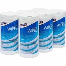 Genuine Joe Disinfecting Wipes Ready-To-Use - Fresh Citrus Scent - 8" Length x 7" Width - Pre-moistened, Strong, Absorbent - White - 75/Tub - 6 / Carton