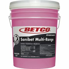 Betco Symplicity Sanibet MultiRange Sanitizer Concentrate - 640 fl oz (20 quart) - Fragrance-free, Disinfectant, Deodorize, Rinse-free, Versatile - Pink - 1 Each