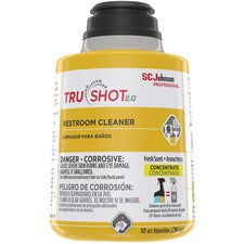 SC Johnson TruShot 2.0 Restroom Cleaner Concentrate - 10 fl oz (0.3 quart) - Clean Fresh Scent - Spill Proof - Clear Cartridge - 4 / Carton