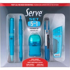 So-Mine Serve 5 in 1 Stationery Set Blue - 5 / Pack