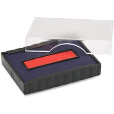 Printy 5-In-1 Date Stamp Replacement Pad Blue, Red Ink - Plastic - 1 Each
