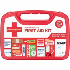 Johnson & Johnson All Purpose First Aid Kit 160 x Piece(s) - White - 1 Each