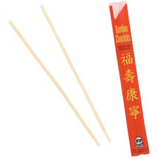 AmerCare Royal 9" Bamboo Chopsticks Chopsticks - Red, Natural - 100/Pack - 10 / Carton