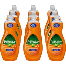 Palmolive Antibacterial Ultra Dish Soap Concentrate - 20 fl oz (0.6 quart) - Phosphate-free, Kosher-free, Residue-free, Non-abrasive, Antibacterial - Orange - 9 / Carton