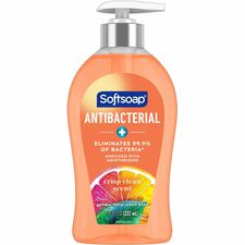 Softsoap Antibacterial Soap Pump Crisp Clean Scent - 11.25 fl oz - Pump Bottle Dispenser - Bacteria Remover - Hand, Skin, Kitchen, Bathroom - Moisturizing - Antibacterial - Orange - Refillable, Recyclable, Paraben-free, Phthalate-free, pH Balanced, Biodeg