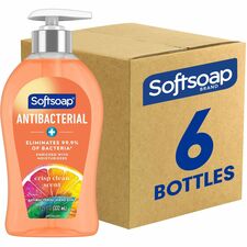 Softsoap Antibacterial Soap Pump Crisp Clean Scent - 11.25 fl oz - Pump Bottle Dispenser - Bacteria Remover - Hand, Skin, Kitchen, Bathroom - Moisturizing - Antibacterial - Orange - Refillable, Recyclable, Paraben-free, Phthalate-free, pH Balanced, Biodeg