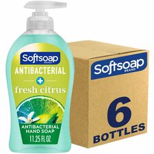 Softsoap Antibacterial Soap Pump Fresh Citrus Scent - 11.25 fl oz - Pump Bottle Dispenser - Bacteria Remover - Hand, Skin, Kitchen, Bathroom - Moisturizing - Antibacterial - Green - Refillable, Paraben-free, Phthalate-free, pH Balanced, Biodegradable, Rec