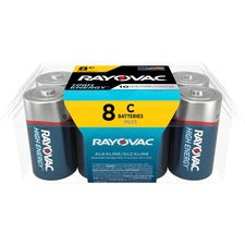 Rayovac High-Energy Alkaline C Batteries For Drain Device, Toy, Flashlight - 8 / Pack