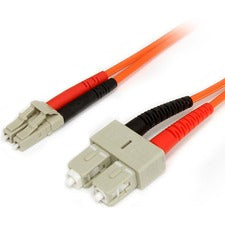 StarTech.com Fiber Optic Duplex Patch Network Cable 16.40 ft Fiber Optic Network Cable for Network Device - First End: 2 x LC Network - Male - Second End: 2 x SC Network - Male - 10 Gbit/s - Patch Cable - LSZH - 62.5/125 µm - Orange - 1 Each