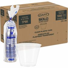 Solo Ultra Clear 9 oz Squat Cold Cups 9 fl oz - Clear - Plastic, Polyethylene Terephthalate (PET) - Cold Drink, Frozen Drinks, Iced Coffee, Beer, Smoothie - 50/Pack - 20 / Carton