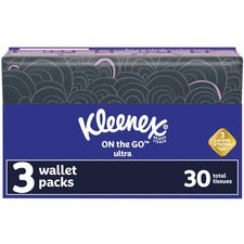 Kleenex On-the-Go Slim Wallet Pack - 30 Facial Tissue-Count 3 Ply - White - 1 Each
