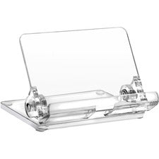 Kantek Mobile Phone Stand Portrait, Landscape - Acrylic - Clear - Adjustable Angle, Foldable, Non-skid Feet - 1 Each