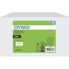 Dymo Multipurpose White Medium Labels 1" Width x 1/2" Length - Rectangle - Thermal - White - Jam Resistant, Self-adhesive, Hassle-free - 1000 / Roll - 24 / Box