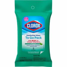 Clorox Bleach-Free Disinfecting WipesTo-Go Pack Fresh Scent - Bleach-free, Disinfectant, Antibacterial, Disposable - White - 9 Pack - 1 Each