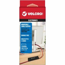 VELCRO® Mountable Cable Sleeves Cable Sleeve - Black - 8" Length - 2 / Pack