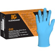 Kleenguard G10 Comfort Plus Gloves 4 mil Thickness x 9.50" Glove Length - X-Large Size - For Right/Left Hand - Nitrile - Blue - High Tactile Sensitivity, Textured Grip - For Food Handling, Food Preparation, Manufacturing, Food Service, Electrical, Electri