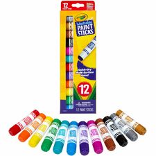 Crayola Project Quick-Dry Paint Sticks Stick - 12 Color(s) - Assorted - 0.28 fl oz - Washable - 12 / Pack