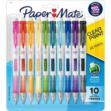 Paper Mate Clearpoint Mechanical Pencils 0.7 mm Lead - Assorted Barrel - 10 / Pack