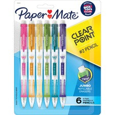 Paper Mate Clearpoint Mechanical Pencils 0.7 mm Lead - Assorted Barrel - 6 / Pack