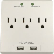 Compucessory Wall Charger Station 3 x AC, 2 x USB - 2.40 A