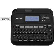 Brother P-Touch PT-D460BT Label Printer Gray Thermal Transfer - 1.18 in/s Mono - 16 Fonts - 180 dpi - Tape - 0.14" , 0.24" , 0.35" , 0.47" , 0.71" - Battery, Power Adapter - 6 Batteries Supported - AA - Black - Desktop - PC, Mac - QWERTY, Manual Cutter, L