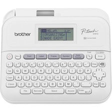 Brother P-Touch PT-D410AD Label Printer Gray Thermal Transfer - 0.79 in/s Mono - 15 Fonts - 180 dpi - Tape - 0.14" , 0.24" , 0.35" , 0.47" , 0.71" - Battery, Power Adapter - 6 Batteries Supported - AA - Gray - Desktop - PC, Mac - QWERTY, Manual Cutter, La