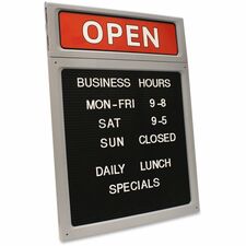 Cosco Custom Message Sign Print/Message "Business Hour" - Lightweight, Molded - Message, Display - 1 Each