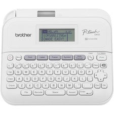 P-touch P-touch Connected Label Maker with Case PTD410VP Thermal Transfer - 0.79 in/s Mono - 15 Fonts - 7 Font Size - 13 Text Style - 180 dpi - Label, Tape - 0.14" , 0.24" , 0.35" , 0.47" , 0.71" - LCD Screen - Battery, Power Adapter - 6 Batteries Support