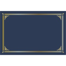 Geographics Certificate Holder Linen - Gold Foil, Navy Blue - 10 / Pack