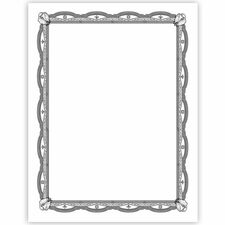 Geographics Silver Foil Award Certificates 65 lb Basis Weight - 11" Width - Inkjet Compatible - Assorted, Silver - Foil - 15 / Pack