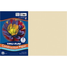 Tru-Ray Construction Paper Art Project, Craft Project - 12" Width x 18" Length - 76 lb Basis Weight - Ivory - Fiber, Sulphite - 50 / Pack