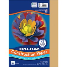 Tru-Ray Construction Paper Art Project, Craft Project - 9" Width x 12" Length - 76 lb Basis Weight - Almond - Fiber, Sulphite - 50 / Pack