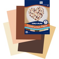 Tru-Ray Construction Paper Art Project, Craft Project - 9" Width x 12" Length - 76 lb Basis Weight - Assorted - Fiber, Sulphite - 50 / Pack