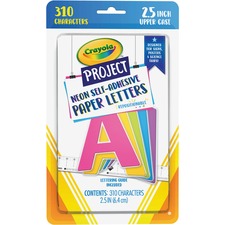Crayola Self-Adhesive Paper Letters Self-adhesive - Assorted Neon - Paper - 310 / Pack