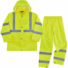 Ergodyne GloWear 8376K Hi-Vis Rain Suit Kits X-Large - 55" Chest - Rain Protection - Snap/Zipper Closure - 3 Pocket(s) - Polyester Mesh - Orange - Lightweight, High Visibility, Water Proof, Taped Seam, Badge Holder, Cell Phone Pocket, Storm Flap, Machine