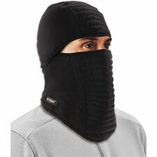 Ergodyne 6955 Insulated Balaclava Face Mask - 3-Layer, Spandex, Polartec Power Grid Polyester, Spandex, Fleece, Fabric - Black