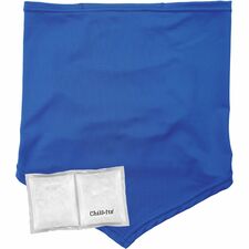 Ergodyne 6482 Cooling Neck Gaiter Bandana with Rechargeable Phase Change Ice Packs Small (S)/Medium (M) Size - Spandex, Polyester, MicroFiber, Plastic - Blue