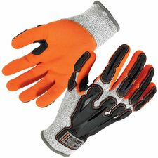 Ergodyne ProFlex 922CR Dorsal Cut-Resistant Gloves 6.25" Glove Length - Abrasion, Impact Protection - Nitrile Coating - Large Size - High Performance Polyethylene (HPPE), Nylon Spandex - Gray - Impact Resistant, Cut Resistant, Superior Grip, High Visibili