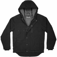 Ergodyne N-Ferno 6468 Heavy-Duty Canvas Jackets 4-Xtra Large - 59" Chest - Cold Temperature Protection - Snap/Zipper Closure - 6 Pocket(s) - Fleece, Canvas, Cotton, Polyester - Black - Heavy Duty, Water Resistant, Durable, Rugged, Weather Resistant, Wind