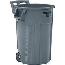 Rubbermaid Commercial Vented Wheeled Brute Container 44 gal Capacity - Wheels, Ergonomic Handle, Vented - 35.8" Height x 27.6" Width - Resin - Gray - 1 Each