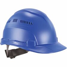 Ergodyne 8966 Lightweight Cap-Style Hard Hat Recommended for: Head, Construction, Oil & Gas, Forestry, Mining, Utility, Industrial - Sun, Rain Protection - Strap Closure - High-density Polyethylene (HDPE) - Blue - Lightweight, Cap Style, Adjustable Ratche
